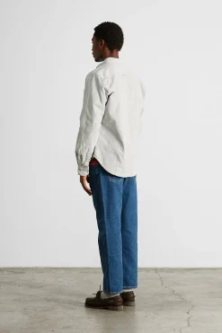 Shop Microcord Shirt Plain Grey Men Shirts