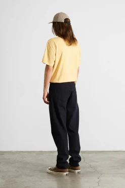 Discount Mini Logo Plain Light Yellow Men T-Shirts
