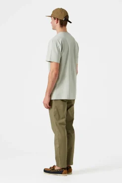 Flash Sale Mini Logo Plain Sage Green Men T-Shirts