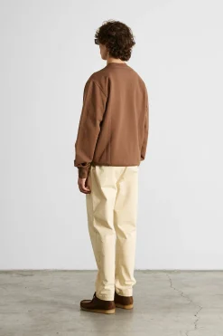 Shop Mini Logo Sw Plain Brown Men Sweatshirts