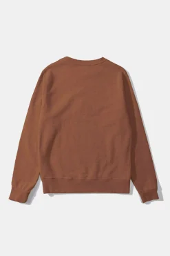 Shop Mini Logo Sw Plain Brown Men Sweatshirts
