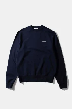 Hot Mini Logo Sw Plain Navy Men Sweatshirts