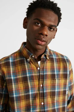 Clearance Mulber Shirt Plain Mustard Men Shirts