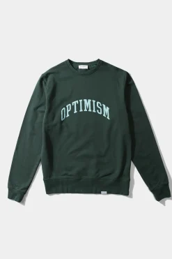 Shop Optimism Plain Dk Green Men Sweatshirts