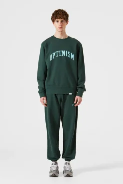 Shop Optimism Plain Dk Green Men Sweatshirts