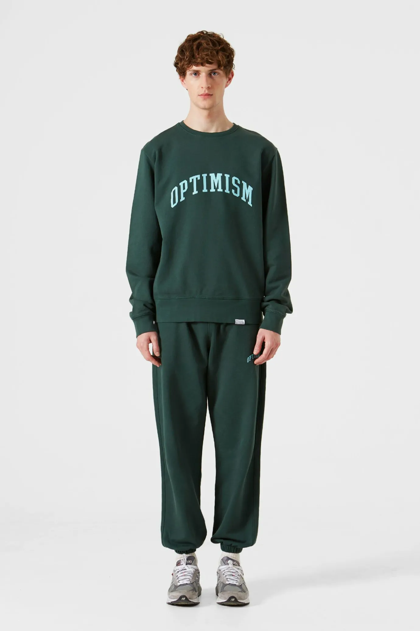 Shop Optimism Plain Dk Green Men Sweatshirts