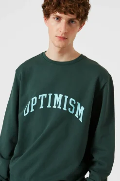Shop Optimism Plain Dk Green Men Sweatshirts