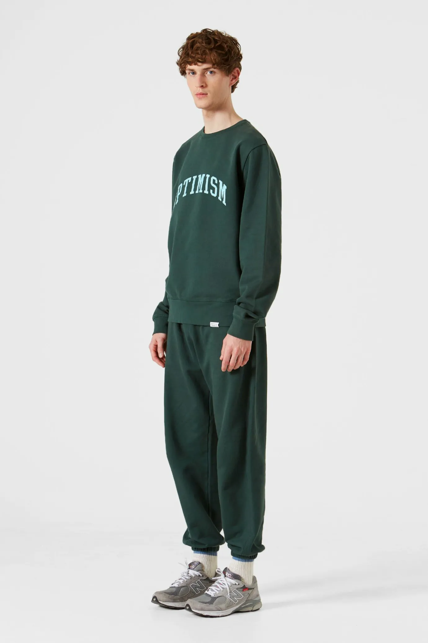 Shop Optimism Plain Dk Green Men Sweatshirts