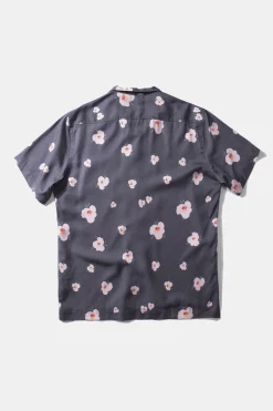Hot Orchid Short Sleeve Plain Navy Men Shirts