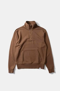 Cheap Page Zip Plain Brown Men Sweatshirts