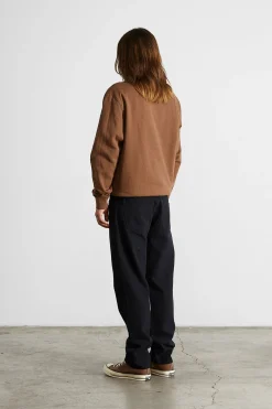 Cheap Page Zip Plain Brown Men Sweatshirts