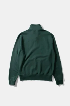 Fashion Page Zip Plain Dk Green Men Sweatshirts