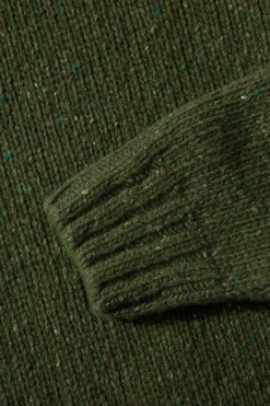 Clearance Paris Sweater Plain Olive Men Knitwear