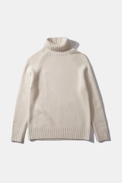 Clearance Paris Turtle Neck Plain Off White Men Knitwear