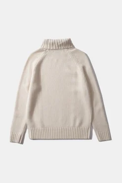 Clearance Paris Turtle Neck Plain Off White Men Knitwear