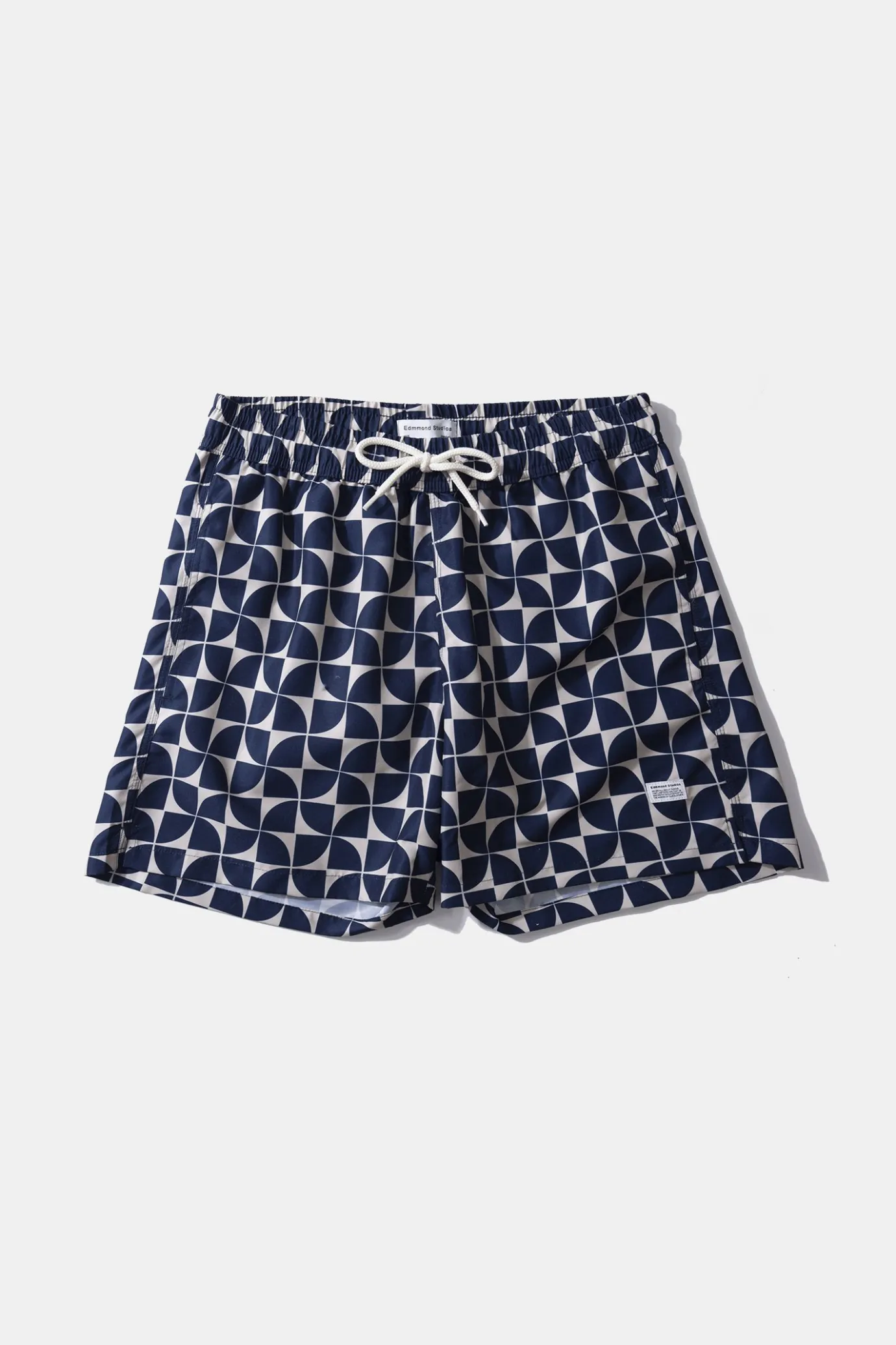Fashion Pinwheel Classic Plain Navy Men Swimwear