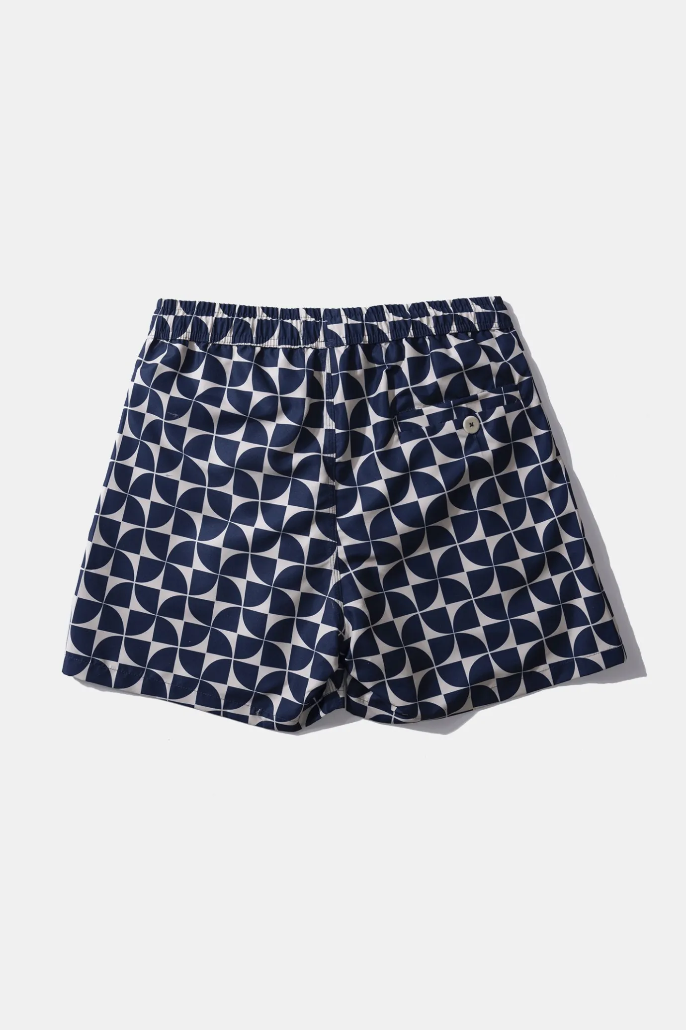 Fashion Pinwheel Classic Plain Navy Men Swimwear