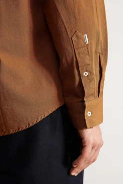 Cheap Pocket Shirt Plain Brown Men Shirts