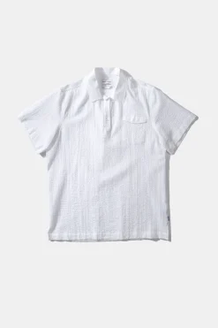 Store Polo Shirt Seersucker Plain White Men Shirts