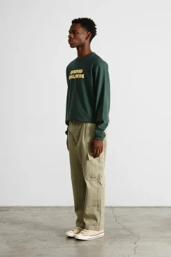 Clearance Puff Ls Plain Dk Green Men T-Shirts