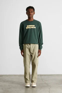 Clearance Puff Ls Plain Dk Green Men T-Shirts