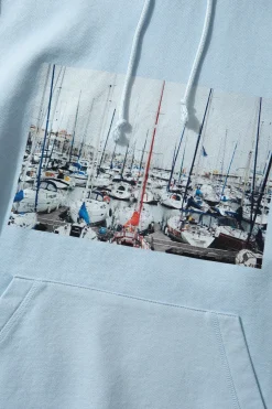 Hot Quay Plain Light Blue Men Sweatshirts