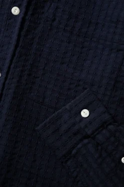 Sale Seam Shirt Plain Navy Men Shirts
