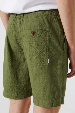 Online Seersucker Plain Khaki Men Trousers