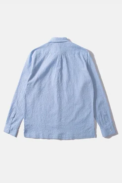 Shop Seersucker Shirt Plain Light Blue Men Shirts