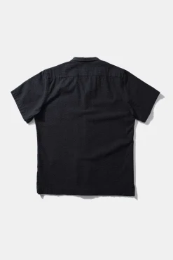 Fashion Seersucker Shirt Plain Navy Men Shirts