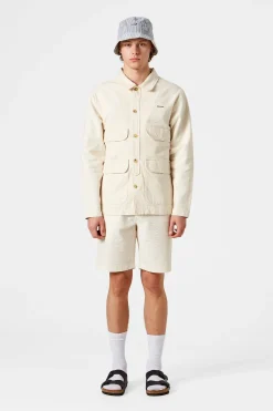 Discount Seersucker Shorts Plain Off White Men Trousers