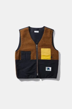 Hot Shearling Vest Plain Brown Men Outerwear
