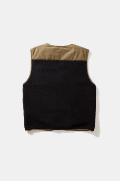 Outlet Shearling Vest Plain Navy Men Outerwear