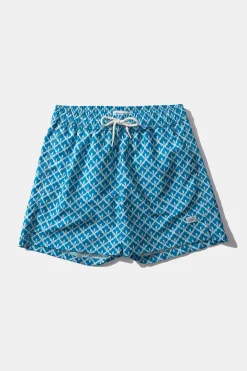 Best Sale Shell Classic Plain Blue Men Swimwear