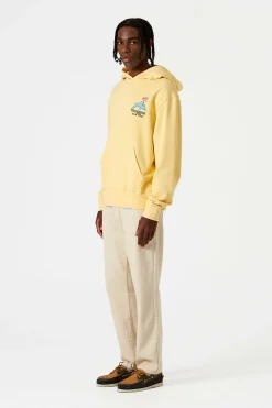 Shop Shelly Hoodie Plain Light Yellow Men Sweatshirts
