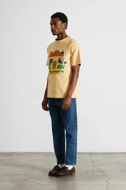 Online Shelter Plain Light Yellow Men T-Shirts