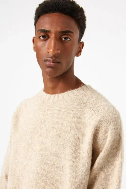 Store Shetland Sweater Plain Beige Men Knitwear