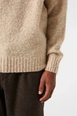 Store Shetland Sweater Plain Beige Men Knitwear
