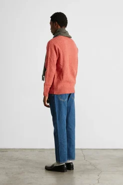 Store Shetland Sweater Plain Salmon Men Knitwear
