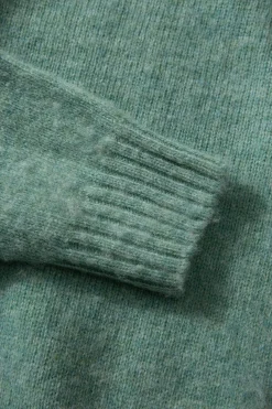 Clearance Shetland Sweater Plain Turquoise Men Knitwear