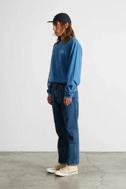 Cheap Slow Rhytms Ls Plain Blue Men T-Shirts