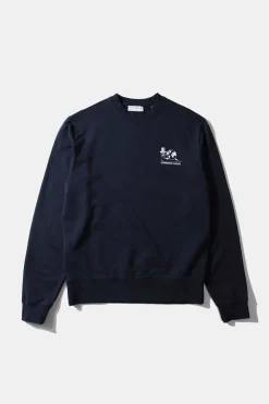 Cheap Slow Rythms Sw Plain Navy Men Sweatshirts