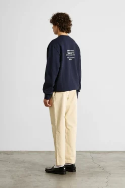 Cheap Slow Rythms Sw Plain Navy Men Sweatshirts