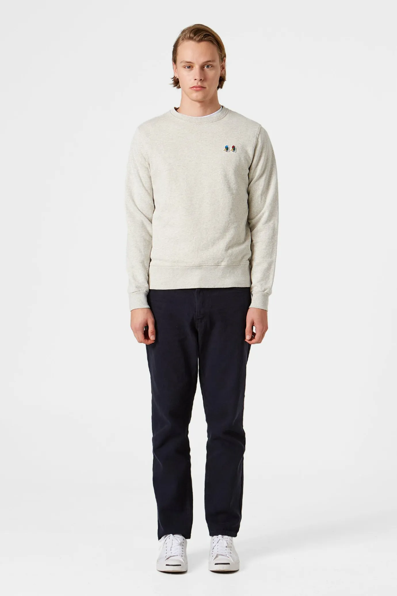 Shop Special Duck Plain Light Grey Men Sweatshirts