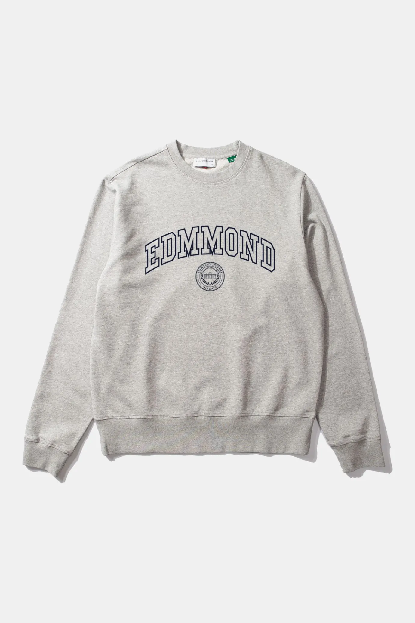Outlet Stamp Plain Grey Melange Men Sweatshirts