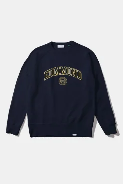 Fashion Stamp Plain Navy Men Sweatshirts