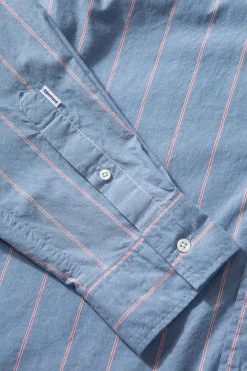 Cheap Striped Blue Red Shirt Plain Blue Men Shirts
