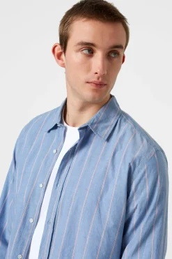 Cheap Striped Blue Red Shirt Plain Blue Men Shirts