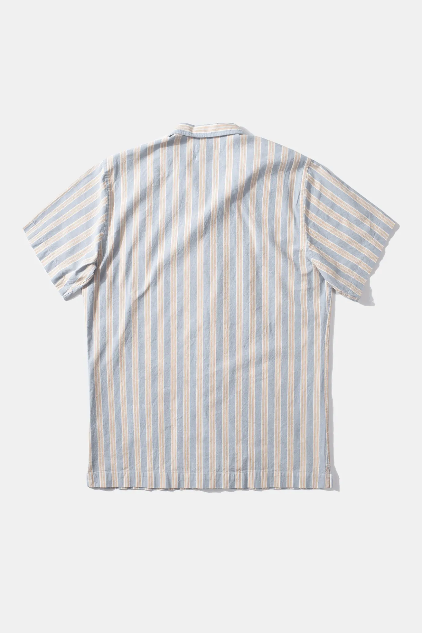 Store Striped Short Sleeve Plain Light Blue Men Shirts
