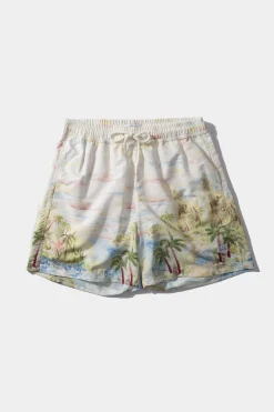 Shop Summer Classic Plain Off White Men Swimwear